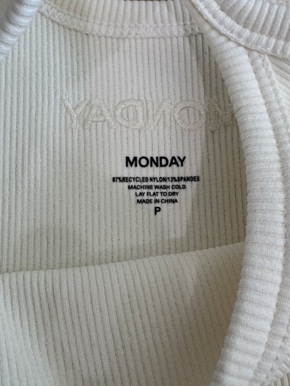 MONDAY Swimwear Active Devin Tank in Ivory - Picture 4 of 4